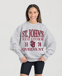 Gameday Couture Women's Ash St. John's Red Storm Premium Fleece Pullover Sweatshirt