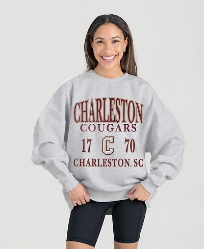 Gameday Couture Women's Ash Charleston Cougars Premium Fleece Pullover Sweatshirt
