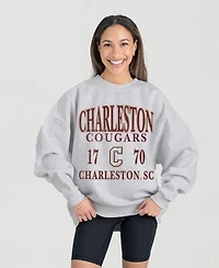 Gameday Couture Women's Ash Charleston Cougars Premium Fleece Pullover Sweatshirt