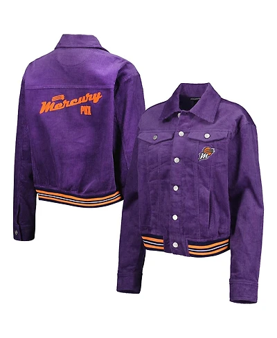 The Wild Collective Women's Purple Phoenix Mercury Corduroy Button-Up Shacket