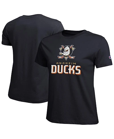 Champion Women's Black Anaheim Ducks Wordmark Lockup T-Shirt