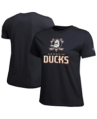 Champion Women's Black Anaheim Ducks Wordmark Lockup T-Shirt