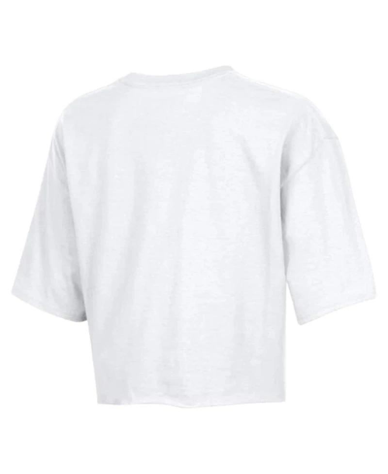 Champion Women's White Philadelphia Eagles Boyfriend Cropped T-Shirt
