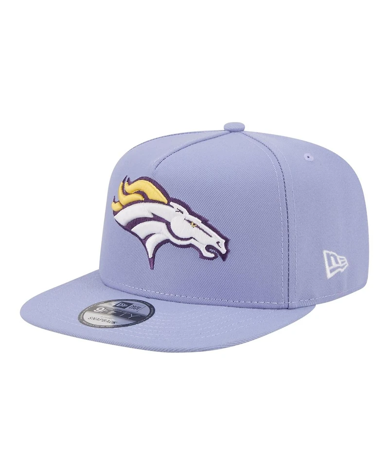 New Era Men's Lavender Denver Broncos Bloom A-Frame 9FIFTY Snapback Hat
