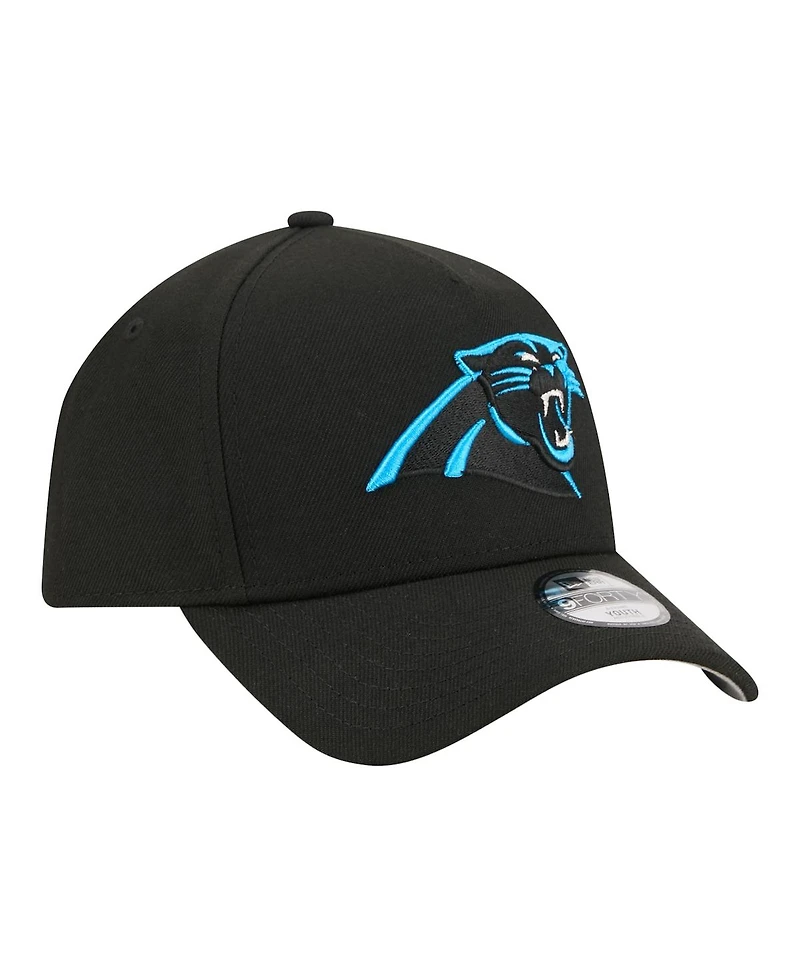 New Era Big Boys and Girls Black Carolina Panthers 9FORTY A-Frame Adjustable Hat