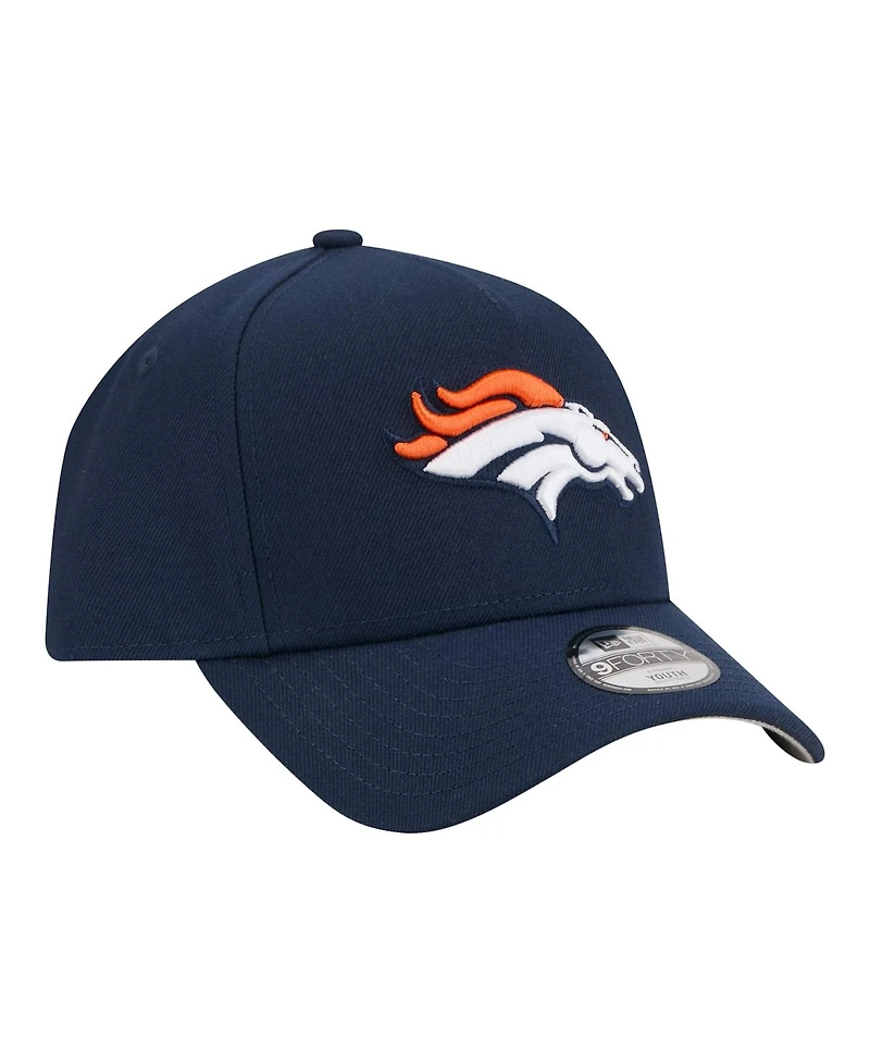New Era Big Boys and Girls Navy Denver Broncos 9FORTY A-Frame Adjustable Hat