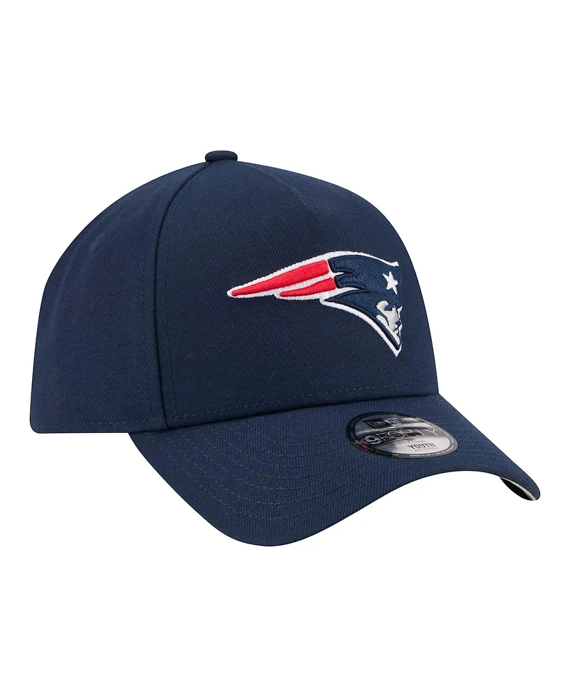 New Era Big Boys and Girls Navy New England Patriots 9FORTY A-Frame Adjustable Hat