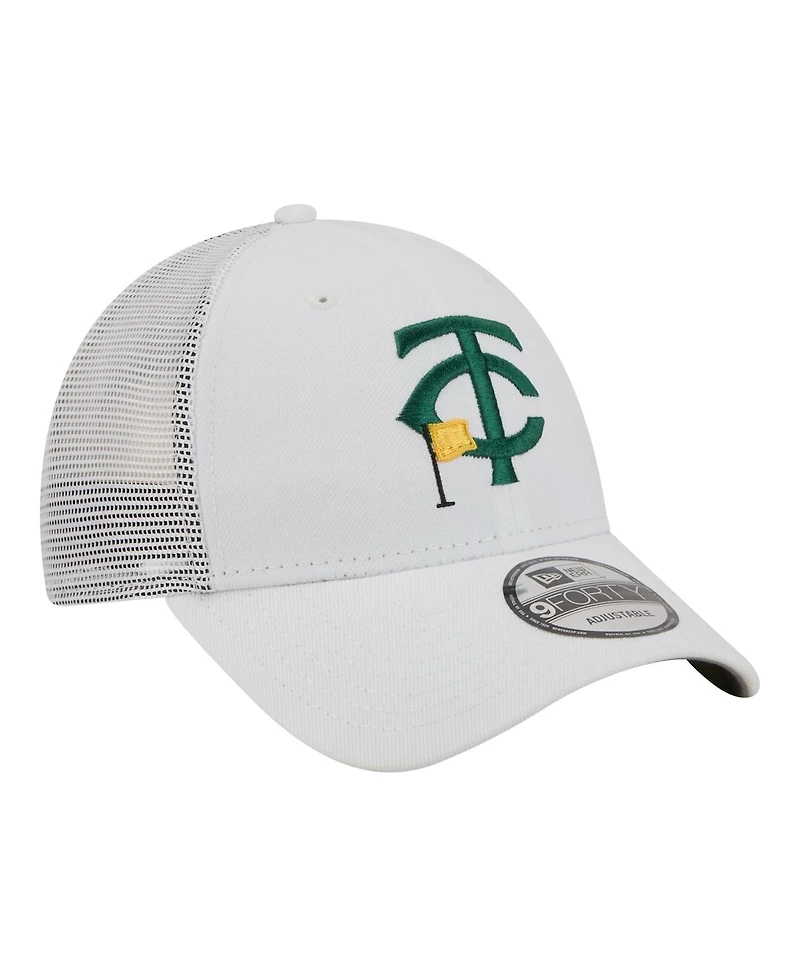 New Era Men's White Minnesota Twins Flag 9FORTY Trucker Adjustable Hat