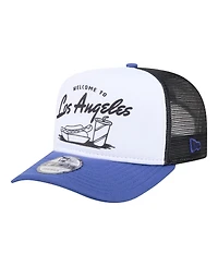 New Era Men's White/Royal Los Angeles Dodgers Foodie A-Frame 9FIFTY Trucker Snapback Hat