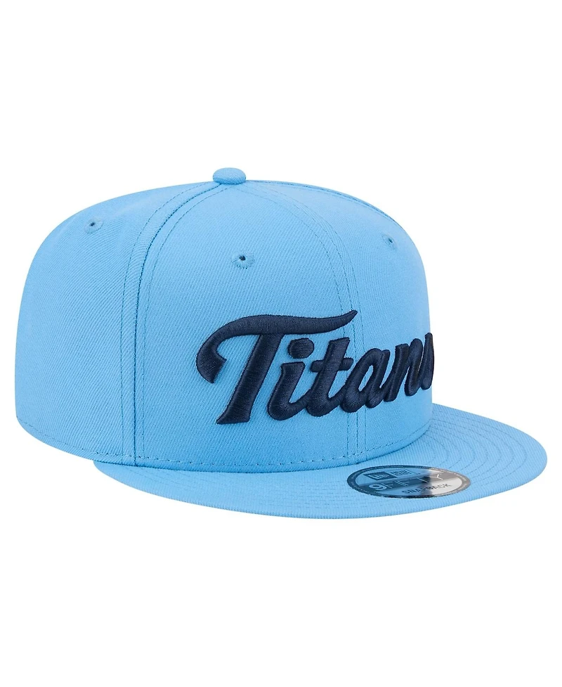 New Era Men's Light Blue Tennessee Titans Script 9FIFTY Snapback Hat