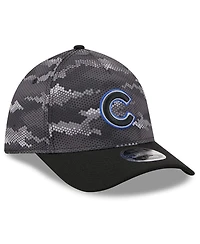 New Era Men's Black Chicago Cubs Camo 39THIRTY A-Frame Flex Hat