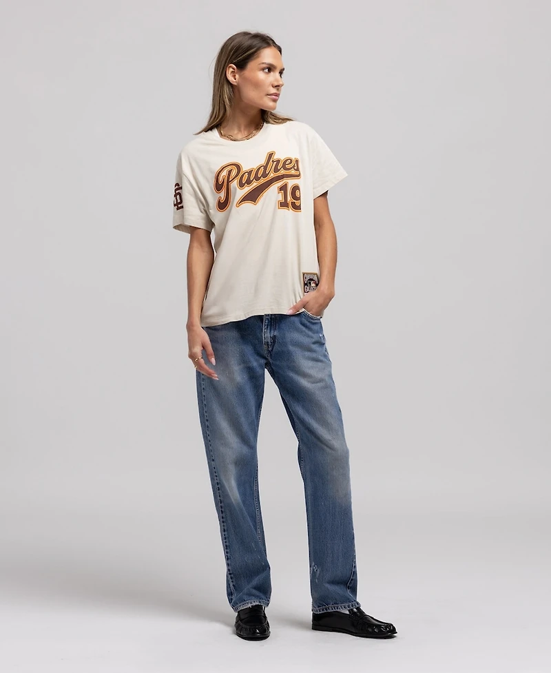 Mitchell & Ness Women's Tony Gwynn Natural San Diego Padres Cooperstown Name Number Throwback T-Shirt