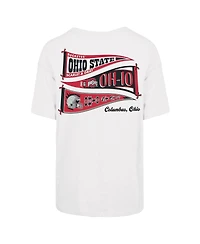 '47 Brand Women's White Ohio State Buckeyes Pennant Sadie T-Shirt