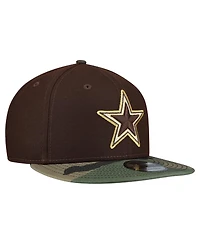 New Era Men's Dark Brown Dallas Cowboys Burnt Wood Camo 9FIFTY Snapback Hat