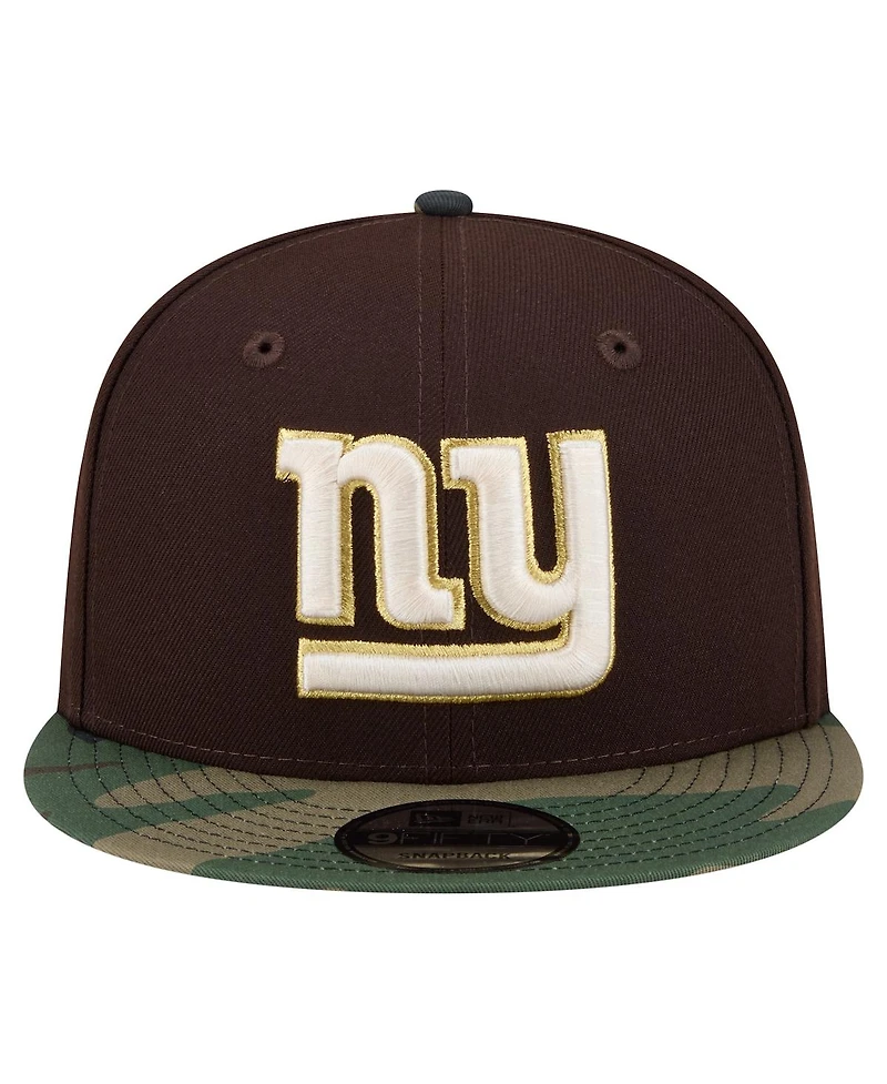 New Era Men's Dark Brown New York Giants Burnt Wood Camo 9FIFTY Snapback Hat