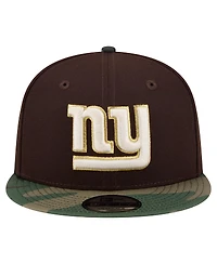 New Era Men's Dark Brown New York Giants Burnt Wood Camo 9FIFTY Snapback Hat