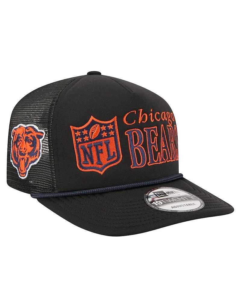 New Era Men's Black Chicago Bears Throwback Foam 19TWENTY Adjustable Hat