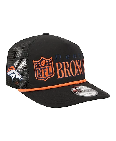 New Era Men's Black Denver Broncos Throwback Foam 19TWENTY Adjustable Hat