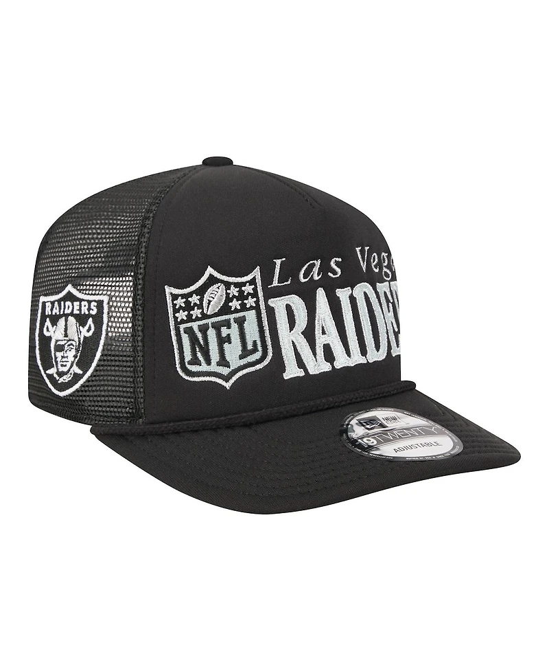 New Era Men's Black Las Vegas Raiders Throwback Foam 19TWENTY Adjustable Hat