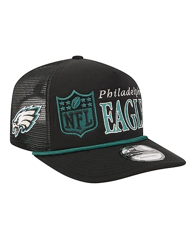 New Era Men's Black Philadelphia Eagles Throwback Foam 19TWENTY Adjustable Hat