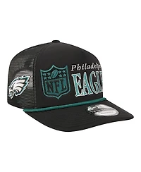 New Era Men's Black Philadelphia Eagles Throwback Foam 19TWENTY Adjustable Hat