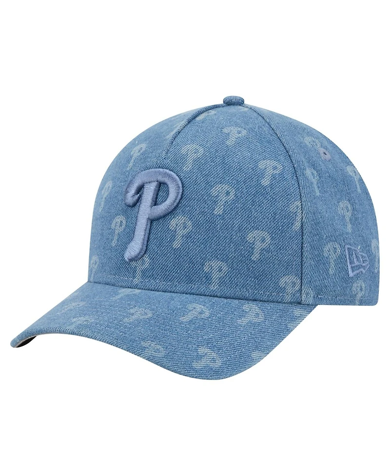 New Era Men's and Women's Denim Philadelphia Phillies A-Frame 9FORTY Adjustable Hat
