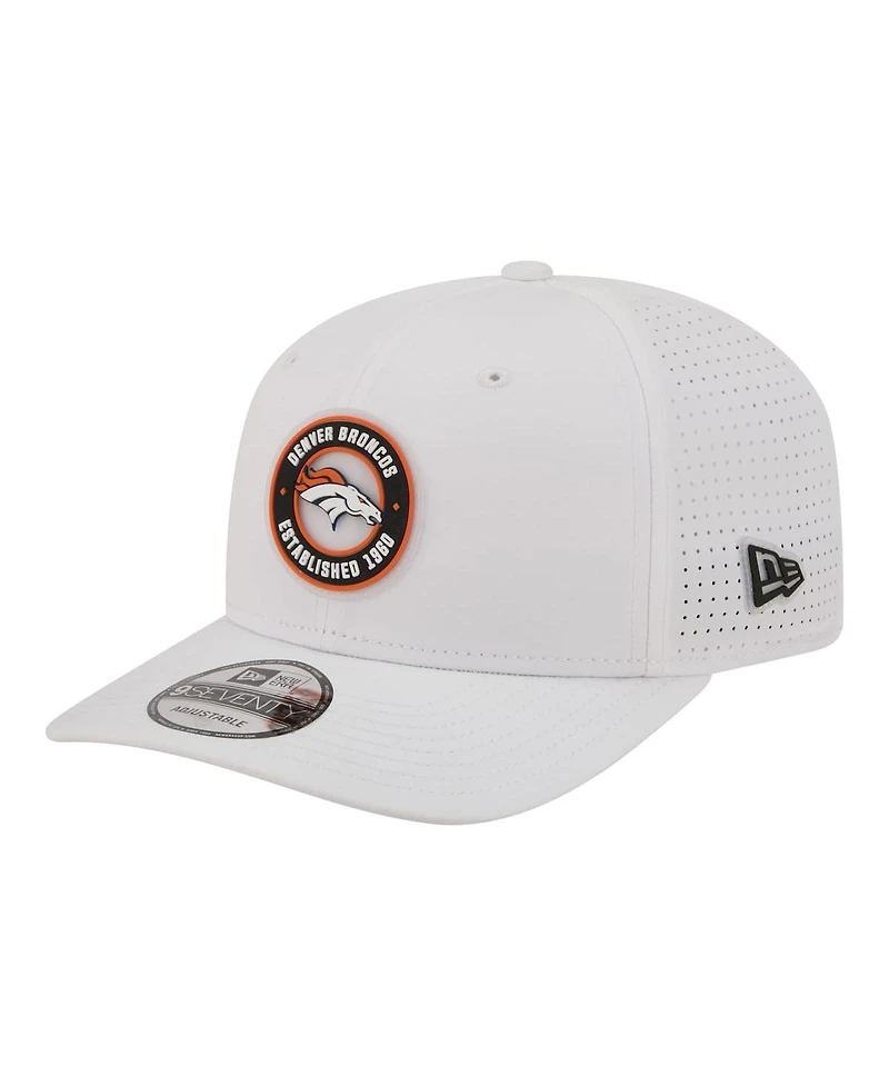 New Era Men's White Denver Broncos Coolera 9SEVENTY Adjustable Hat