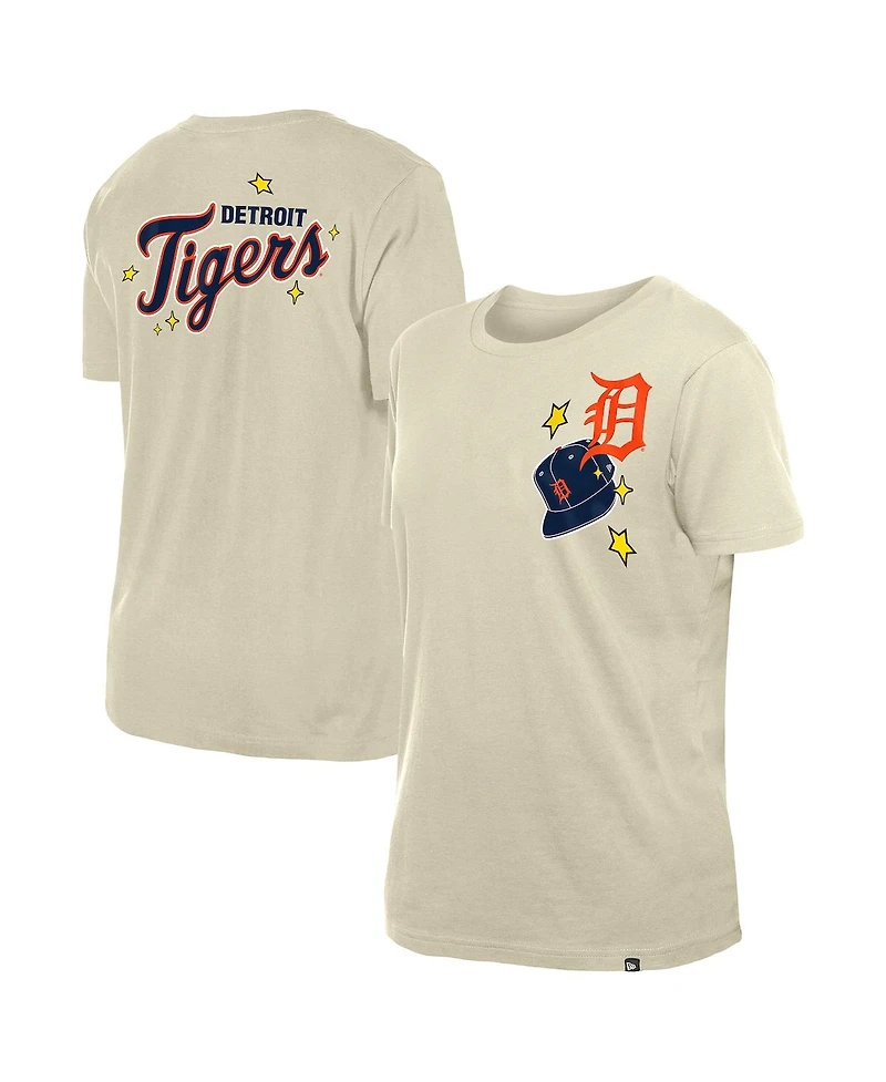 New Era Women's Cream Detroit Tigers Stars Cap T-Shirt