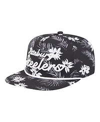 New Era Men's Black Pittsburgh Steelers Palm Print A-Frame 9FIFTY Snapback Hat