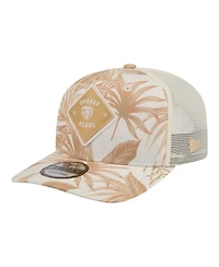 New Era Men's Tan Chicago Bears Tonal Palm Coolera 9SEVENTY Adjustable Trucker Hat