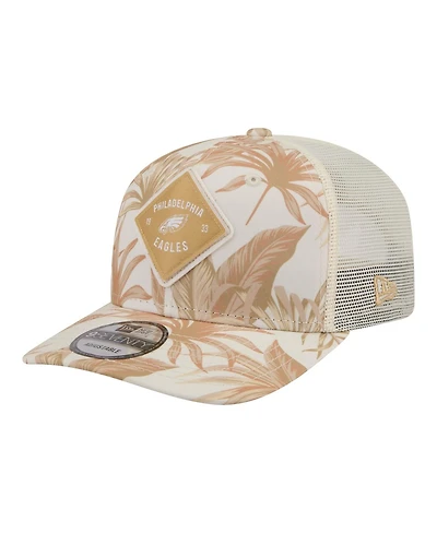 New Era Men's Tan Philadelphia Eagles Tonal Palm Coolera 9SEVENTY Adjustable Trucker Hat
