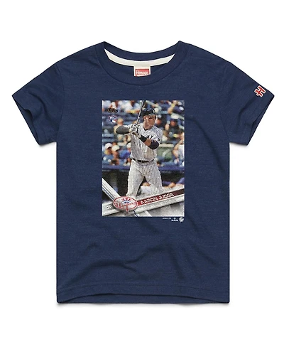 Homage Big Boys and Girls Aaron Judge Navy New York Yankees Topps Baseball Card Tri-Blend T-Shirt