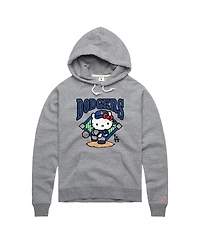 Homage Women's Gray Hello Kitty x Los Angeles Dodgers Pitch Tri-Blend Hoodie