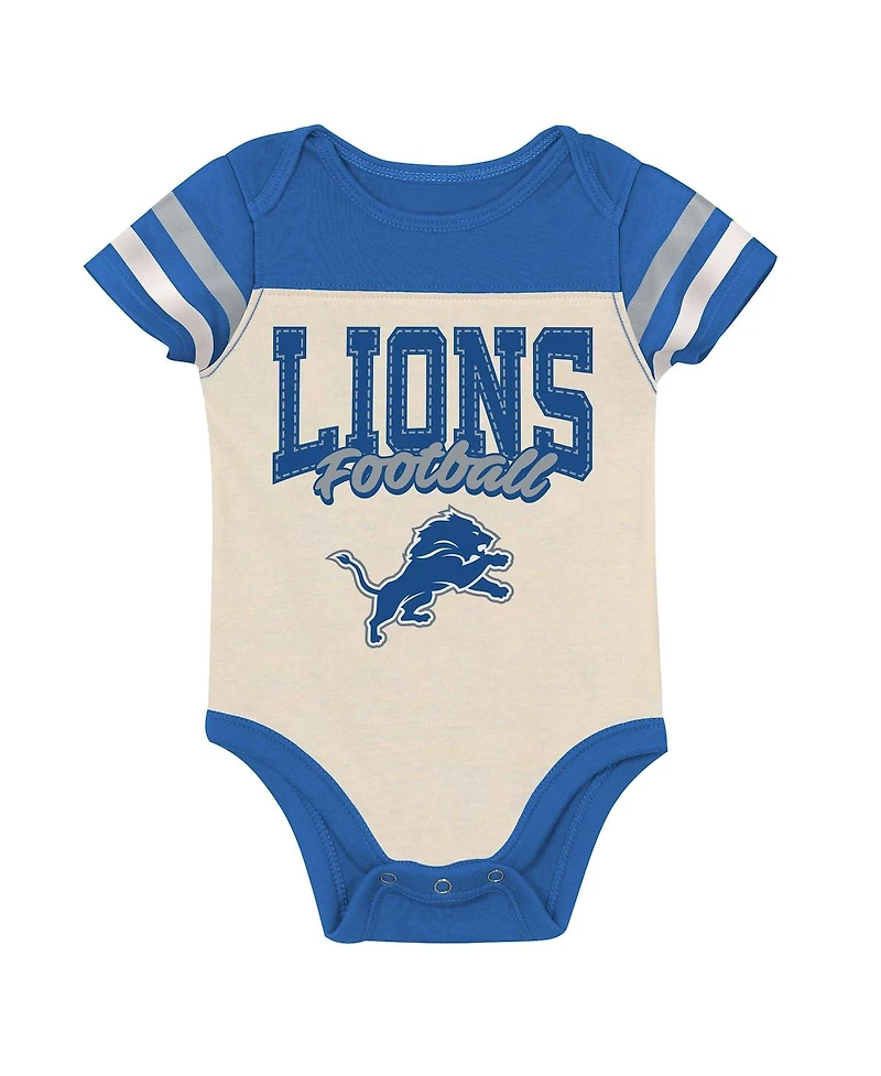 Outerstuff Boys and Girls Detroit Lions Up One 3 Piece Bodysuit Bib Booties Set
