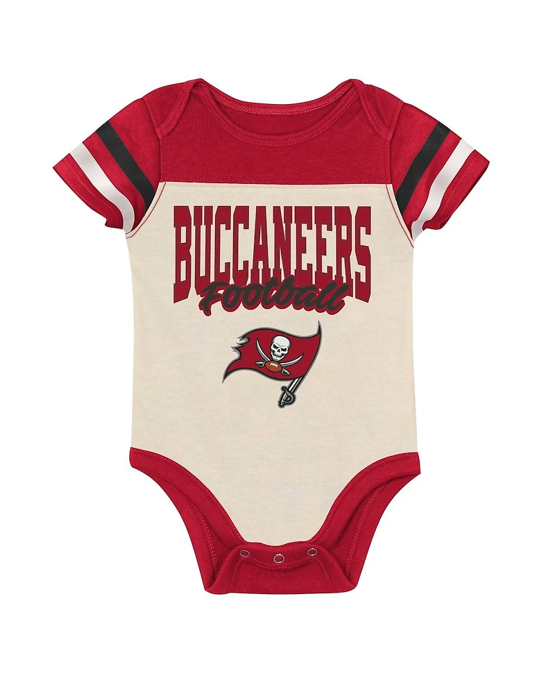 Outerstuff Boys and Girls Tampa Bay Buccaneers Up One 3 Piece Bodysuit Bib Booties Set