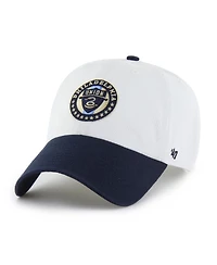 '47 Brand Men's White Philadelphia Union Two-Tone Clean Up Adjustable Hat