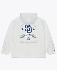 Mitchell & Ness Men's White San Diego Padres Yacht Rock Coaches Full-Snap Hooded Windbreaker Jacket