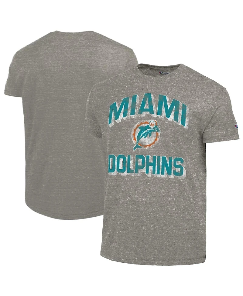 Champion Men's Charcoal Miami Dolphins Ultimate Tri-Blend T-Shirt