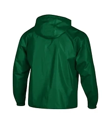 Champion Men's Green Green Bay Packers Packable Hooded Windbreaker Half-Zip Jacket