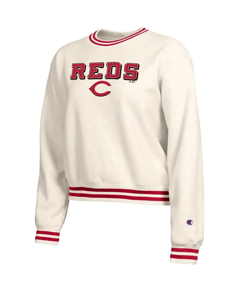 Champion Women's Cream Cincinnati Reds Reverse Weave Sweatshirt