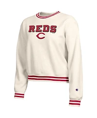 Champion Women's Cream Cincinnati Reds Reverse Weave Sweatshirt