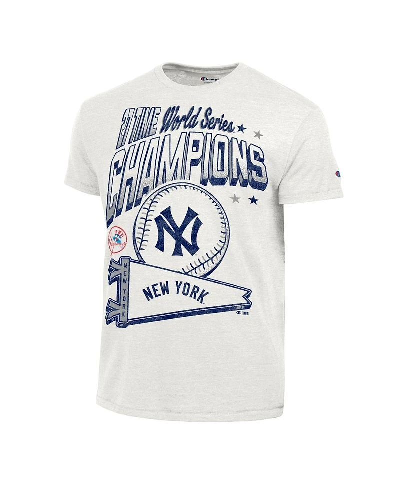 Champion Men's White New York Yankees Winning Tradition Cooperstown Tri-Blend T-Shirt