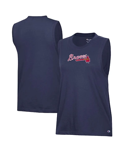 Champion Women's Navy Atlanta Braves Muscle Tank Top