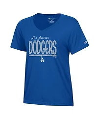 Champion Women's Royal Los Angeles Dodgers Core V-Neck T-Shirt