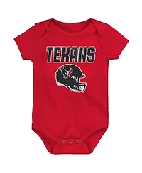 Outerstuff Boys and Girls 3 Piece Houston Texans Littlest Player Bodysuit Set