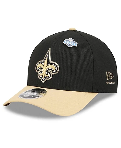 New Era Men's Black/Gold New Orleans Saints 2026 Nfl Draft 9FORTY M-Crown Adjustable Hat