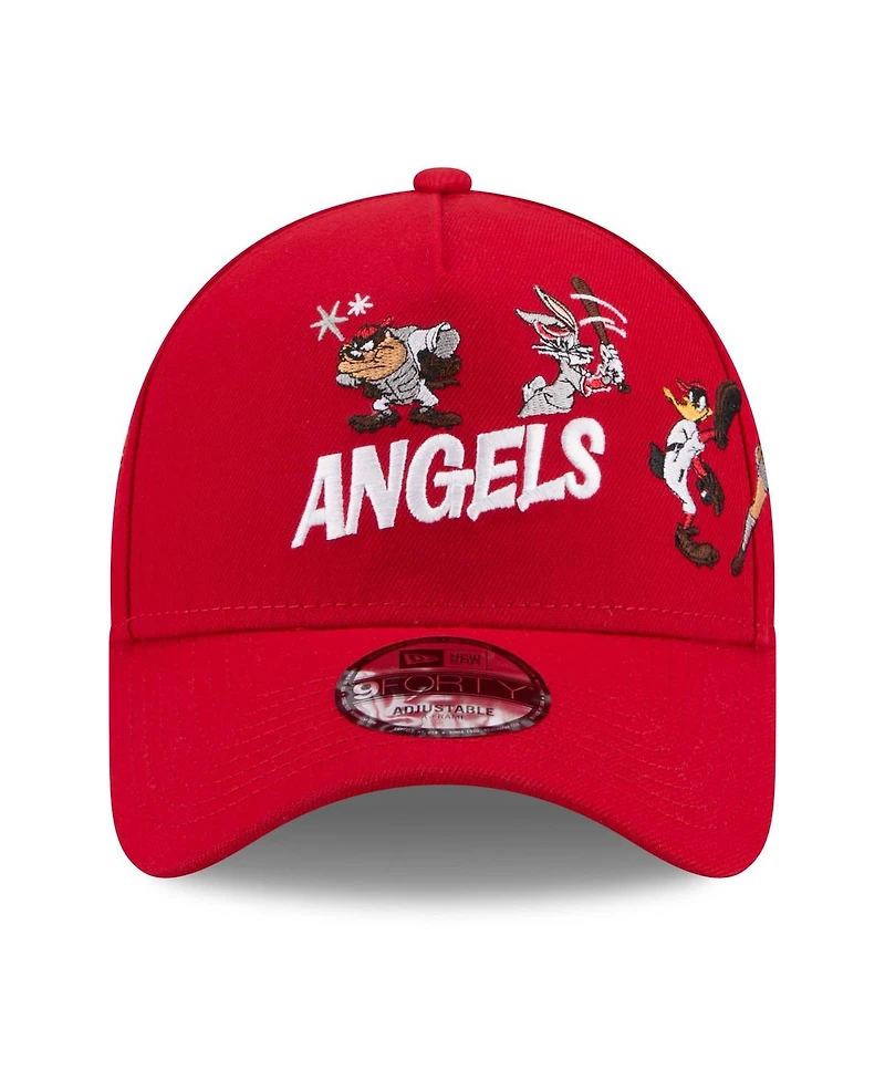 New Era Big Boys and Girls Red Los Angeles Angels Looney Tunes A-Frame 9FORTY Adjustable Hat