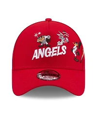 New Era Big Boys and Girls Red Los Angeles Angels Looney Tunes A-Frame 9FORTY Adjustable Hat