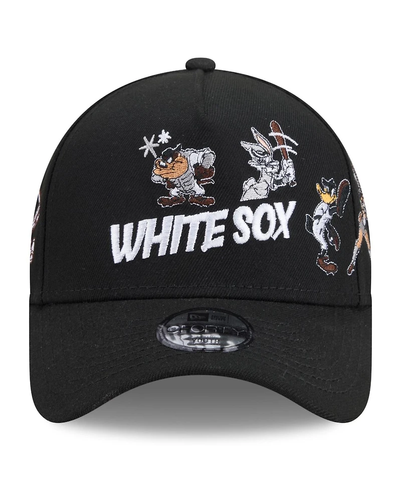 New Era Big Boys and Girls Black Chicago White Sox Looney Tunes A-Frame 9FORTY Adjustable Hat