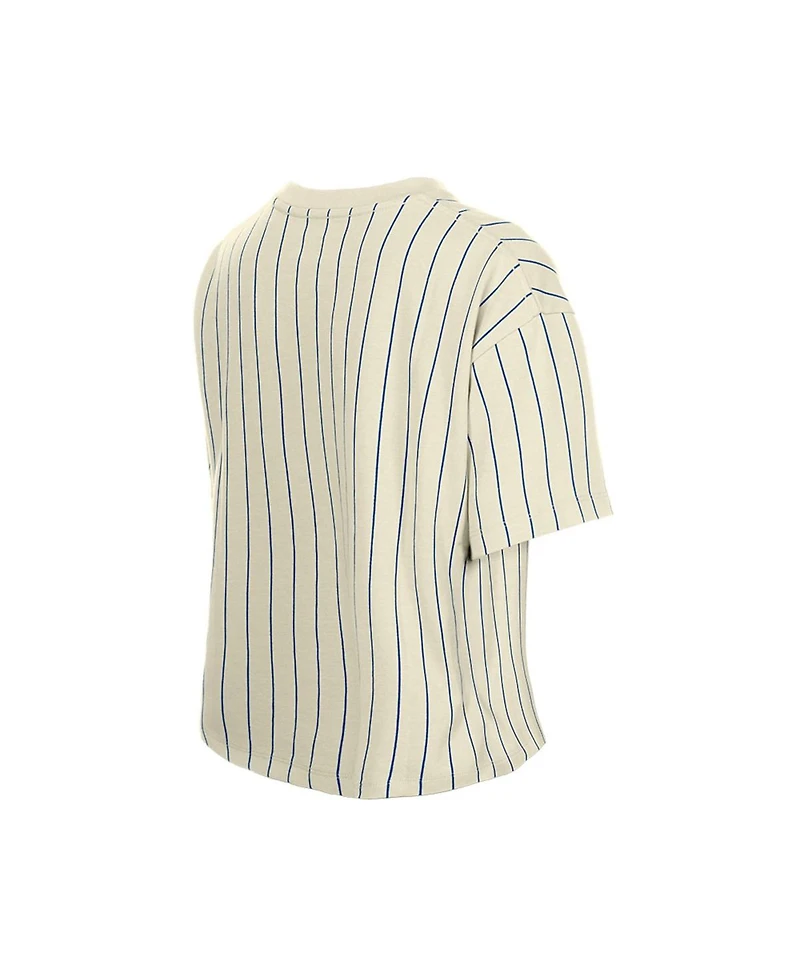 New Era Women's Cream Los Angeles Dodgers Throwback Boxy T-Shirt